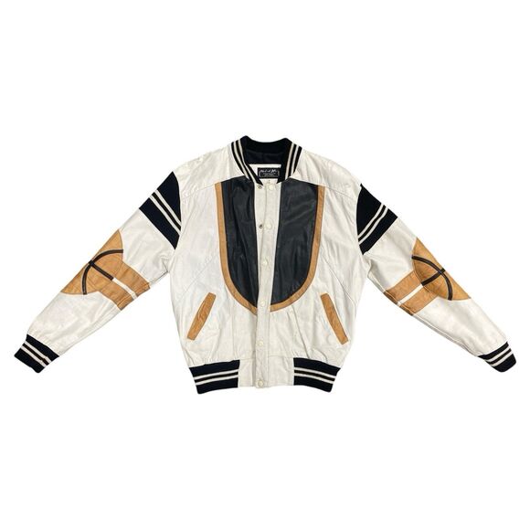 Machael Alle Other - Vintage Michael Alle Manufacturers Leather Basketball Jacket Men's Sz Med. *READ